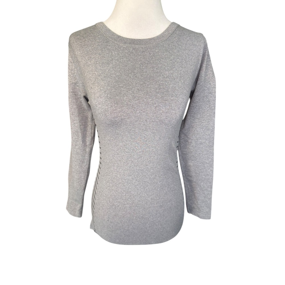 Pure Lime Womens Seamless Long Sleeve Athletic Top Heather Grey XXS XS‎